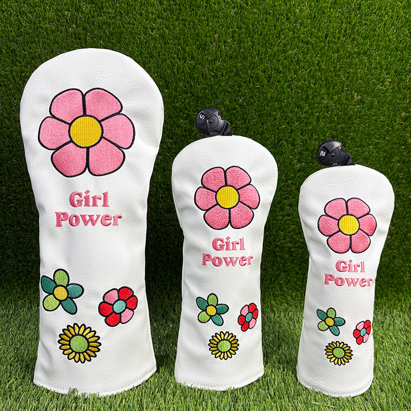 Golf Clubs - Sarung kepala stik golf bermotif bunga,